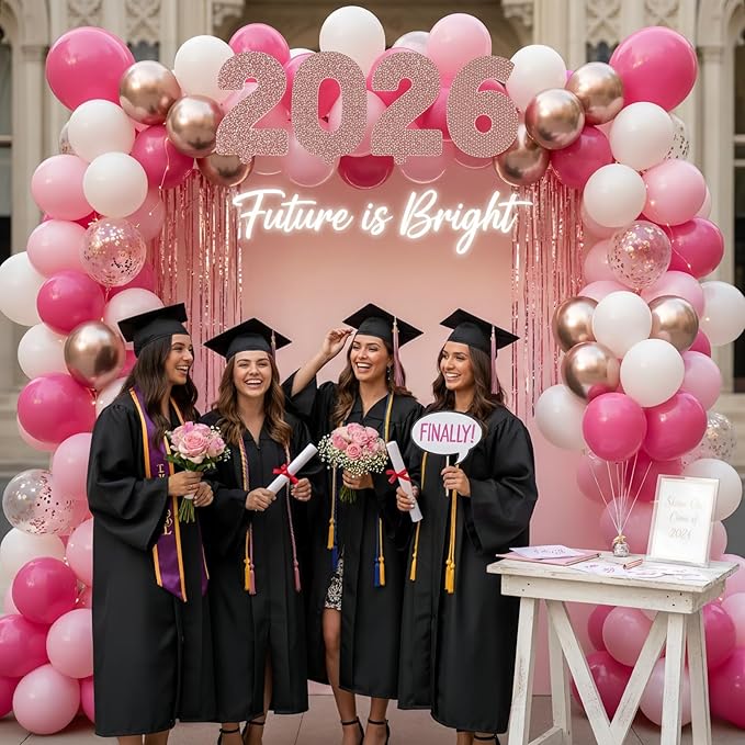 Pink Balloons Set, 12inch Retro Pastel Hot Light Pink Rose Gold White Latex Balloons for Girl Women Graduation Princess Wedding Bridal Baby Shower Mothers Day Bachelorette Birthday Party Decorations