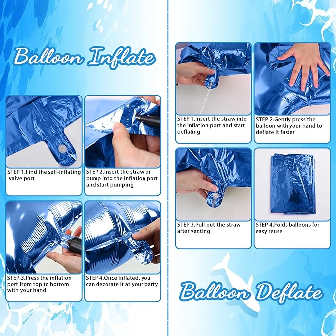 Dark Blue Number 1 Balloon 40 Inch, Large Balloon 1 with Metallic Light Navy Blue Silver Confetti Balloon, Self Inflating Helium Foil One Balloons for Boys 1st Birthday Party Baby Shower Decorations