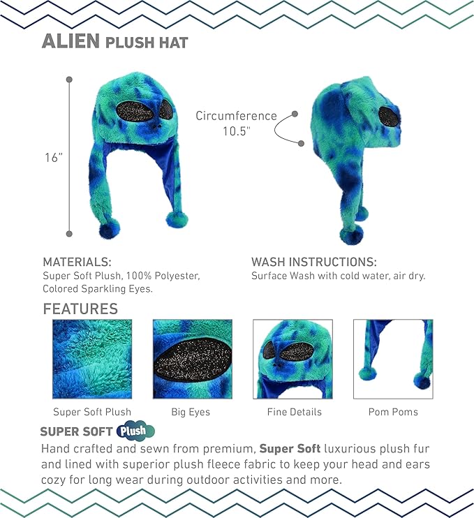 DolliBu Plush Hat – Super Soft Fleece Stuffed Animal Beanie with Ear Flaps, Cozy Warm Winter Hat for Kids – One Size