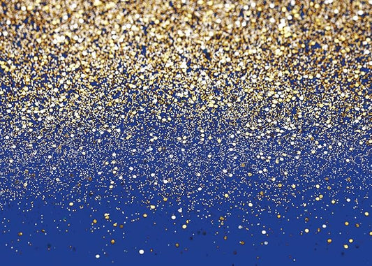 7x5ft Royal Blue Glitter Backdrop Birthday Gold Spots Bokeh Wedding Prom Graduation Photography Background X-77