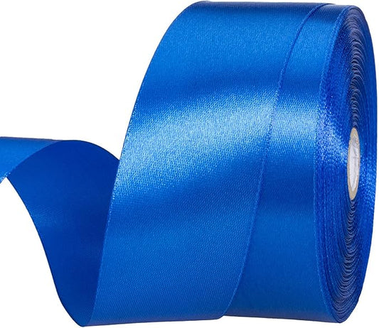 YASEO 1 1/2 Inch Royal Blue Solid Satin Ribbon, 50 Yards Craft Fabric Ribbon for Gift Wrapping Floral Bouquets Wedding Party Decoration
