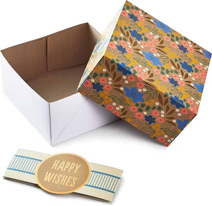 Hallmark Gift Boxes 3-Pack Assorted Sizes (Flowers and Stripes) for Valentine's Day, Birthdays, Bridal Showers, Mother's Day, Best Friends, Gifts for Her, Wrapped Treats and Cookies