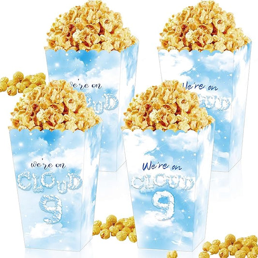 LaVenty 12 PCS On Cloud 9 Party Popcorn Bags for On Cloud 9 Birthday, Bridal Shower, Wedding Party