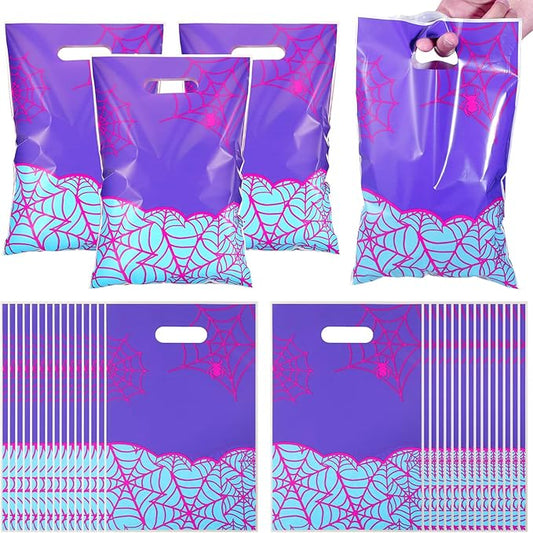 Eccliy 30 Pcs Spider Birthday Party Favors Bags Cartoon Spiderweb Gift Candy Gift Bags for Spider Theme Party Decorations Supplies