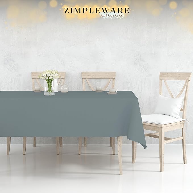 ZIMPLEWARE Premium Silver Plastic Table Cloth Disposable (6 Pk) Plastic Tablecloths for Rectangle Tables (54in x 108in) Party Table Cloths Disposable for 6ft to 8ft Rectangle Tables