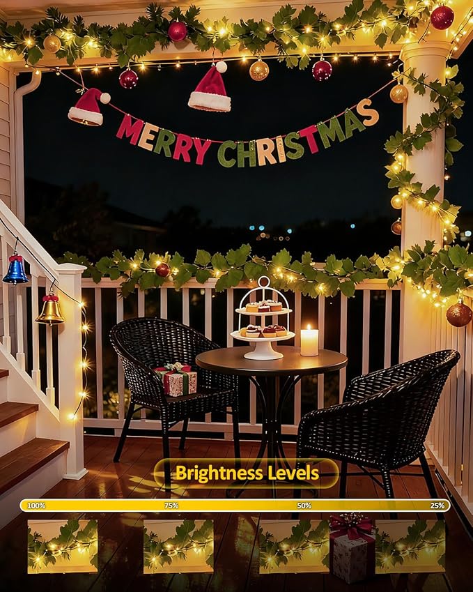 Outdoor String Lights, 328FT 1000 LED Fairy Lights, IP65 Waterproof Outside with Remote, 8 Lighting Modes Dimmable Timer Hanging LED Lamp for Camping Garden Patio Christmas Decor Yard Fence Tree