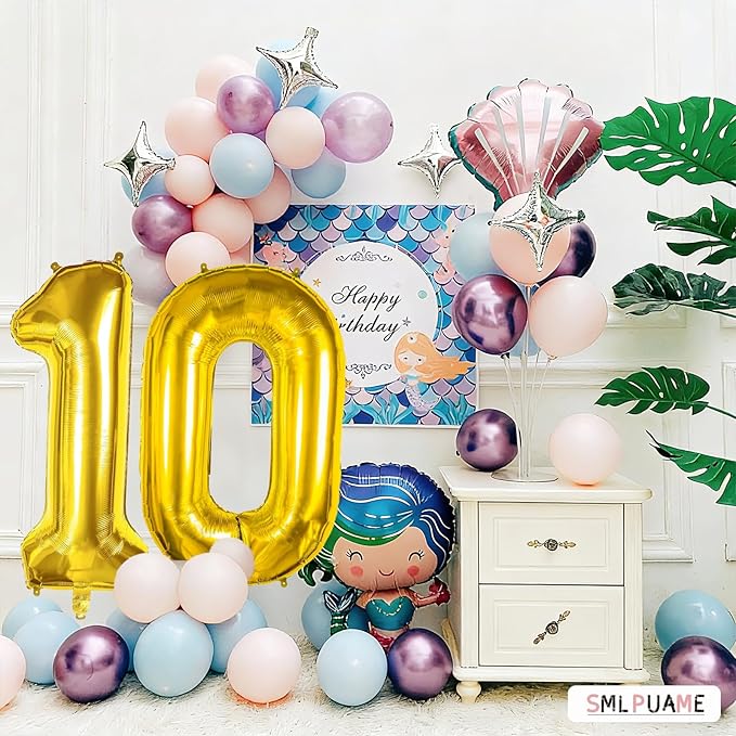 40 inch Number Balloon 0-9 Gold Large Number 90 Balloons,Digital Balloons for Birthday Party Celebration Decorations Supplies, Helium Foil Number Balloons for Wedding Anniversary