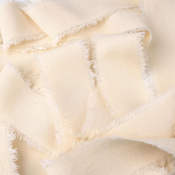 Ivory Cotton Linen Ribbon 1.5" x 21 Yds Cream Boho Vintage Rustic Ribbon for Gift Wrapping Wedding Invitations Bridal Bouquets DIY Crafts