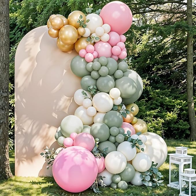 Nutcracker Christmas Balloon Garland Arch Kit, 112Pcs Green Pink and White Gold Latex Balloons with Candy Cane Mylar Foil Christmas Balloon for Girls Xmas Birthday New Year Candyland Party Decorations