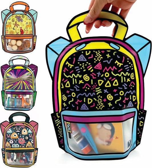 20 Pack Goodie Bags for Kids Birthday Party Supplies - Bulk Gift Bag for Favors, Food, and Candy with Resealable Ziplock Seal (Lets Party/Small)