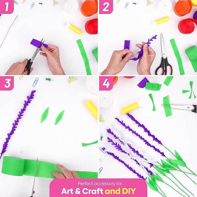 8 Crepe Paper Streamers Rolls, 656ft Pack of Unique 8 Rainbow Streamers Party Decorations, Birthday Streamers, Party Streamers for Wedding Decoration (1.8 inch x 82 ft/Roll)