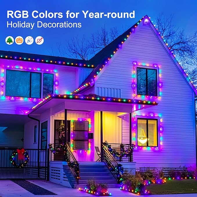 Aogist Color Changing 16ft 50LED Smart Fairy Lights with Music Sync APP Remote Control,USB/Battery Operated Waterproof Timer String Lights for Outdoor Christmas Wedding Bedroom Party Decor