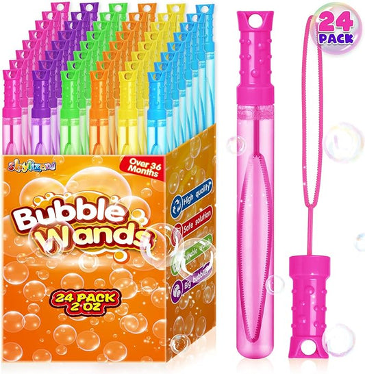 24PCS Bubble Wands for Kids,Bulk Bubble Wand for Kids Party Favor, Bubble Maker for Party Favor,Birthday,Goodie Bags, Wedding, Carnival Prizes, Summer Outdoor Toy Gifts, Assortment 6 Colors
