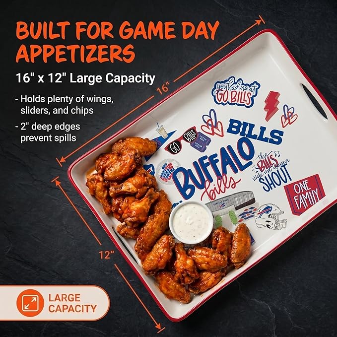 NFL Loco Fan Large Serving Tray w/Handles