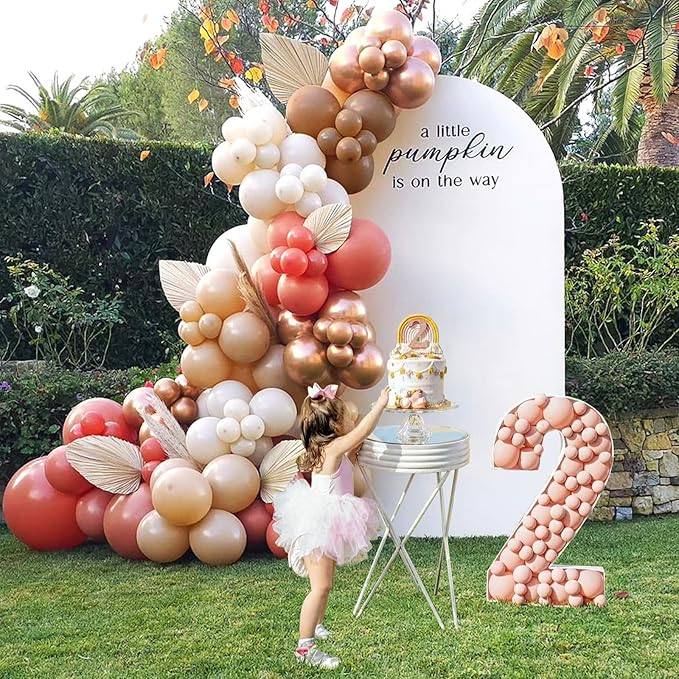 Boho Blush Pink Brown Balloons, 12-Inch Retro Blush Brown Beige Latex Balloons Set for Bridal Baby Shower Girl Birthday Wedding Decoration