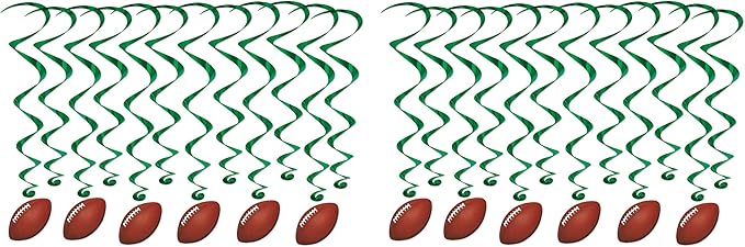 Beistle Football whirls hanging decorators