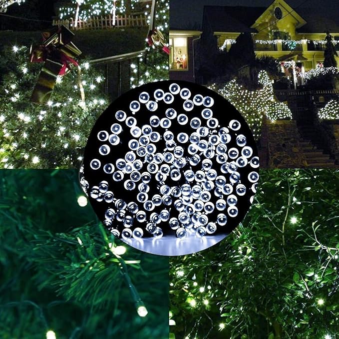 FULLBELL Fairy Lights Outdoor String Lights 33ft 100 LED with Memory Modes Controller, Extendable Christmas Lights Decorations for Wedding, Christmas, Party, Patio, Indoor Outdoor (White2)