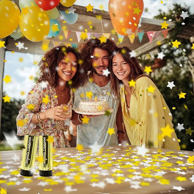 Confetti Poppers Cannons for Wedding Birthday Graduation Baby Shower Anniversary Christmas New Year's Kids Fun Party Supplies Decorations and Favors (Gold Silver)