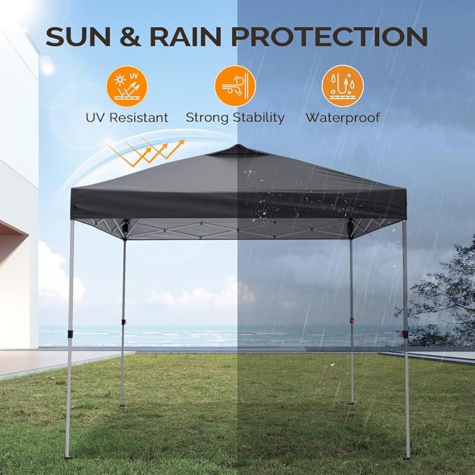 VINGLI 10x10 Pop Up Canopy Tent with 4 Sidewalls & Sandbags, Outdoor Pop Up Gazebo, Tents for Parties Easy up Canopy for Events, Parties, Camping