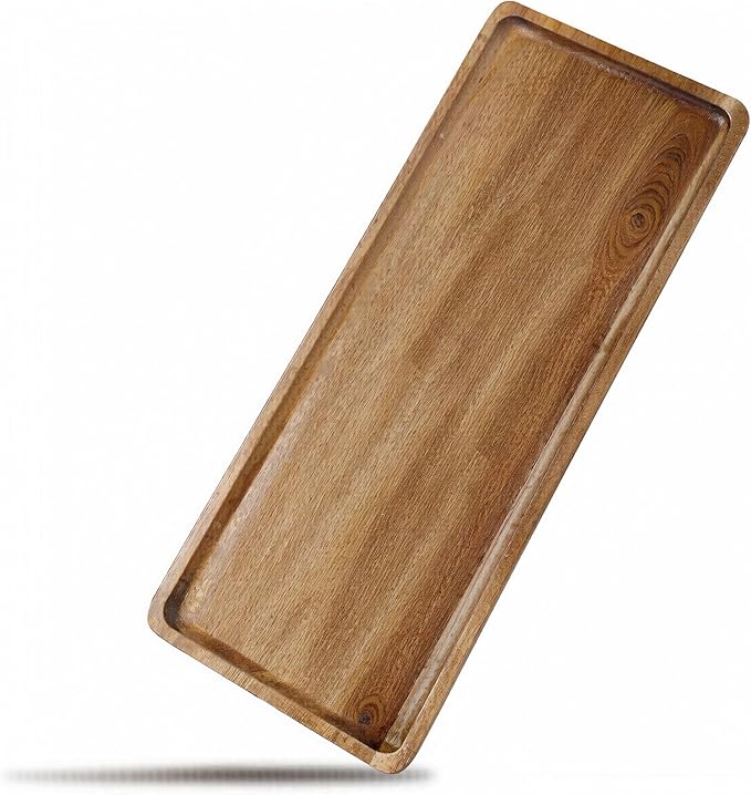 13.8 Inch Solid Wood Serving Platters and Trays of Natural Acacia Wood Log Charcuterie Boards,Cheese Board (3)