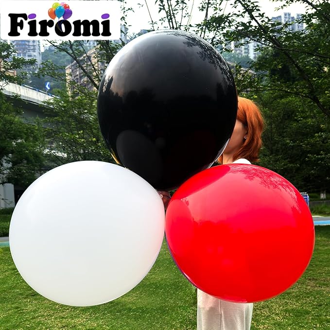Firomi Red Balloons 18-inch 12 Pack Large Thicken Helium Big Matte Red Latex Balloon Round for Wedding Birthday Party (with 1 Ribbon)
