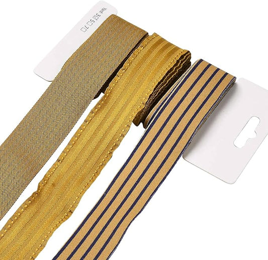 BEEFLYING 3 Styles Wire Edged Ribbons for Gift Wrapping, 25~28mm×2.7m Fabric Satin Ribbons for Wedding Party Decoration Hair Bows Flower Bounquet Sewing and Craft, 9 Yards