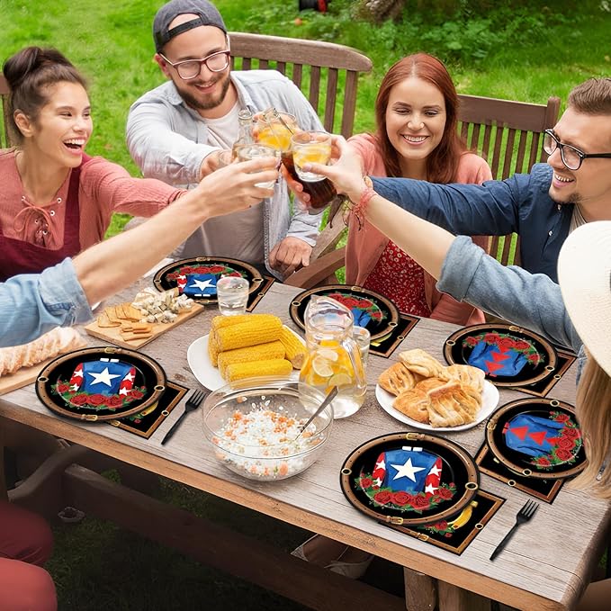 100Pcs Derby Day Party Plates Horse Racing Party Supplies Race Days Jockey Attire Disposable Tableware Set Racing Horse Roses Dinnerware for Derby Day Celebrations Parties Supplies Serves 25