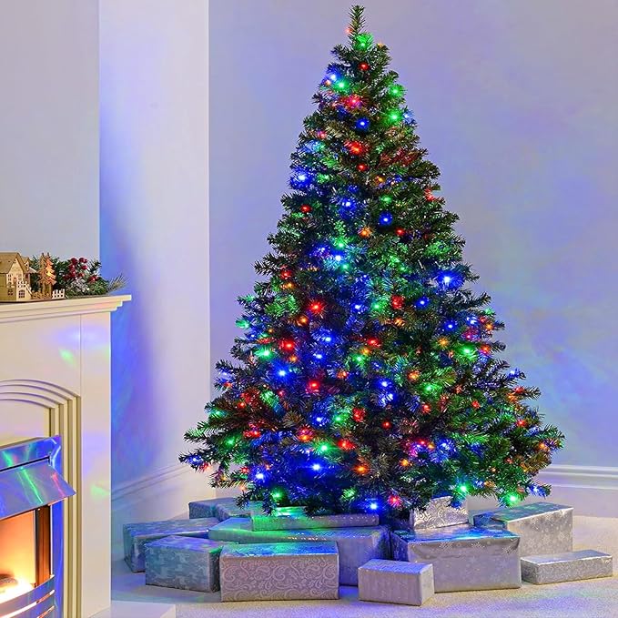 Christmas Lights Indoor Outdoor, 132ft 400 LED Christmas String Lights Indoor 8 Modes Clear Wire, Plug in Waterproof Twinkle Fairy Lights for Bedroom Tree Christmas Decorations, Multicolor