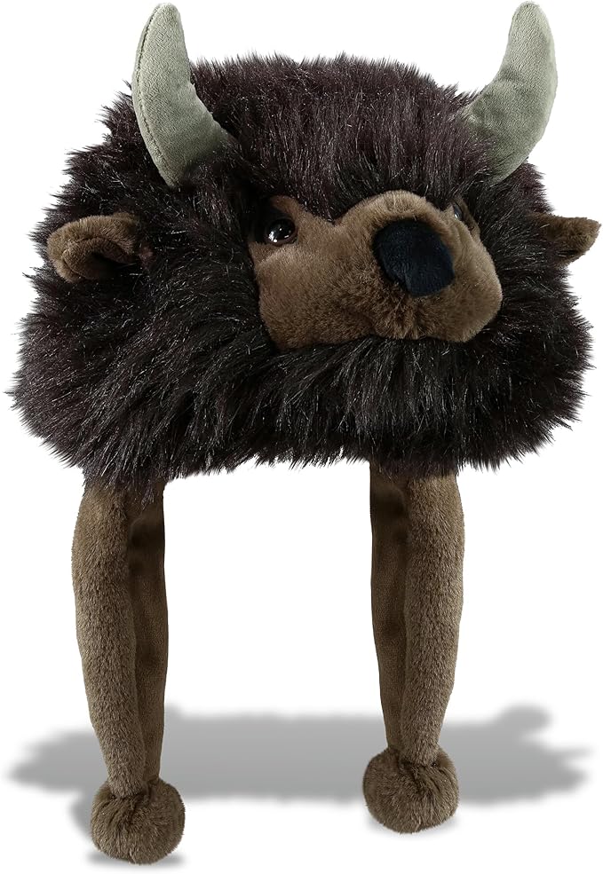 DolliBu Plush Hat – Super Soft Fleece Stuffed Animal Beanie with Ear Flaps, Cozy Warm Winter Hat for Kids – One Size