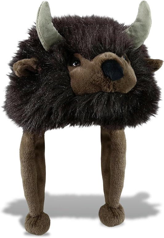 DolliBu Plush Hat – Super Soft Fleece Stuffed Animal Beanie with Ear Flaps, Cozy Warm Winter Hat for Kids – One Size