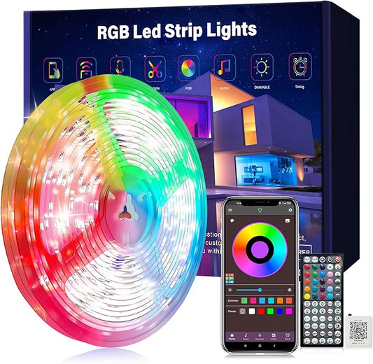 Ledagic 65.6 ft LED Lights for Bedroom Music Sync RGB LED Strip Lights with APP & Remote Control LED Lights for Room Home Party Christmas Wall Decor