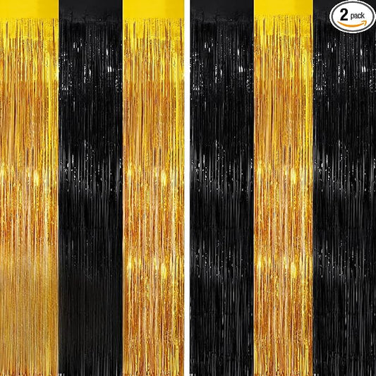 3.3x8.3Ft Foil Fringe Backdrop Curtains Tinsel Streamers Birthday Graduation Wedding Baby Shower Disco Party Door Anniversary Decor