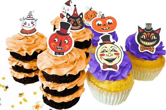 Edible Small Cuties Assorted Set of 24 - Wafer Cake & Cupcake Toppers - Edible Halloween Cuties for Cake Decorating