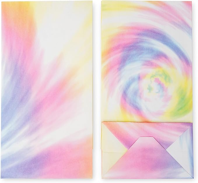 ROYAL BLUEBONNET Pastel Tie Dye Party Favor Bags, 24 Bags & Stickers, Birthday Decorations for Girls