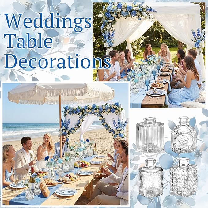 36 Pcs Spring Flowers Centerpiece for Tables Artificial Wildflowers Fake Flowers in Vase Small Floral Arrangement with Vases for Spring Wedding Baby Shower Party