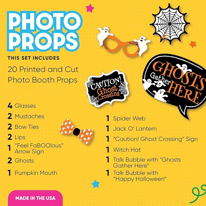 Big Dot of Happiness Spooky Ghost - Halloween Party Photo Booth Props Kit - 20 Count