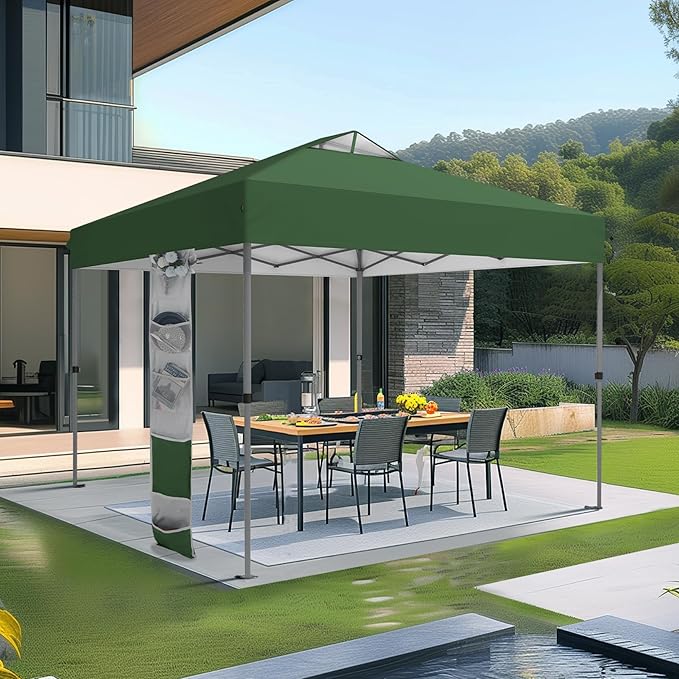 Sophia & William Canopy Tent Pop Up 10x10 ft, One Person Push Set Up Tent, Outdoor Canopies Shelter Heavy Duty Straight Legs with 4 Sandbags & Guy Ropes, 1 Roller Bag & Storage Bag, 8 Stakes, UPF50+