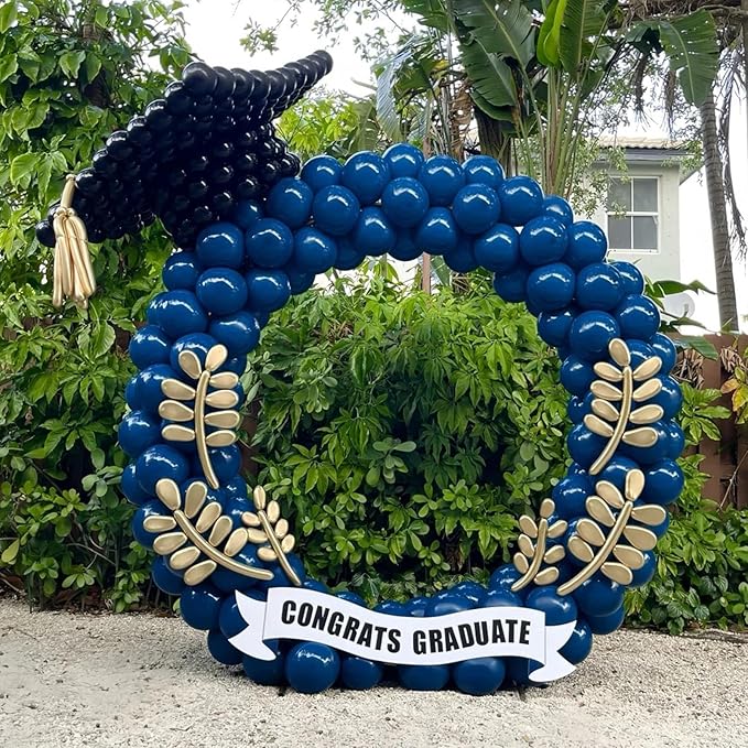 110pcs Navy Blue Balloon 12 Inch, Navy Blue Latex Balloon for Birthday Party Baby Shower Wedding(with 2 Ribbons).