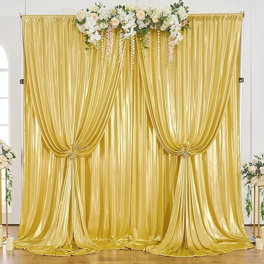 20×10FT Gold Sequin Backdrop Curtains Wedding Backdrop Drapes Wrinkle-Free Thick Glitter Photo Background Fabric for Birthday Graduations Friendgiving Christmas Party Photography Stage Decor