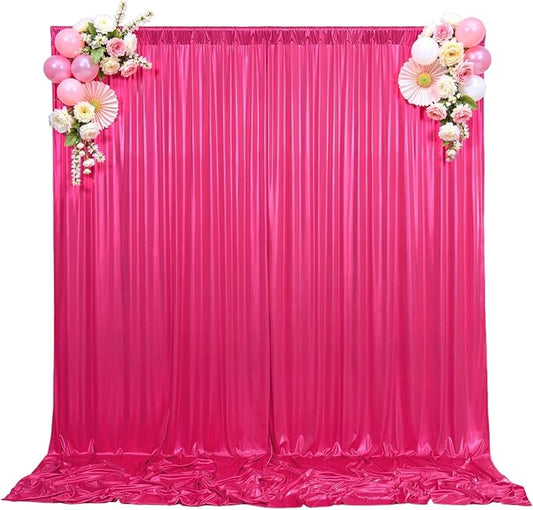 20×10FT Hot Pink Shimmer Backdrop Curtain Glitter Sequin Photo Backdrop Drapes for Wedding Party Background Birthday Graduation Back Drop Bridal Baby Shower Christmas Halloween Stage Decor