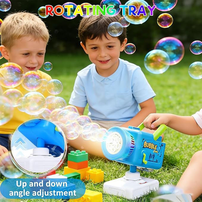 Cute Upgraded Camera Bubble Machine 360° Rotatable Handheld Rechargeable Bubble Blower, Blower with Music & Lights, Bubble Machine Solution, Kids Bubble Toy for Parties, Wedding & Toddlers Play