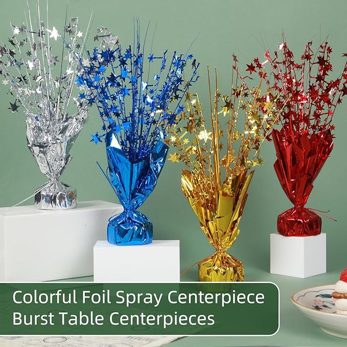 20 Pack Gold Foil Spray Centerpiece Star Table Decoration Metallic Burst Table Centerpieces for Birthday New Year Wedding Anniversary Graduation Party Supply (Gold)