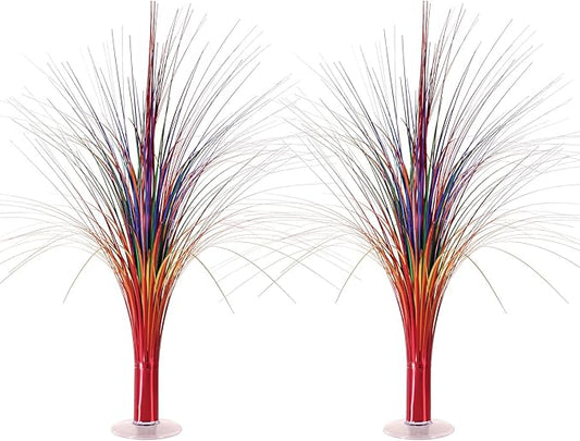 Beistle 2-Pack Metallic Spray Centerpiece, Rainbow Multicolor Decoration for Birthday Parties & Occasions, Table Decor for Special Events, 19”