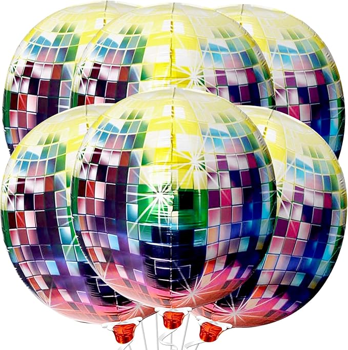 KatchOn, Large Disco Ball Balloons - 22 Inch, Pack of 6 | Disco Balloons for 80's Party Decorations Bachelorette Decorations 90's Theme 70's Theme Party Decor Disco Party Decor Prom Decorations 2026