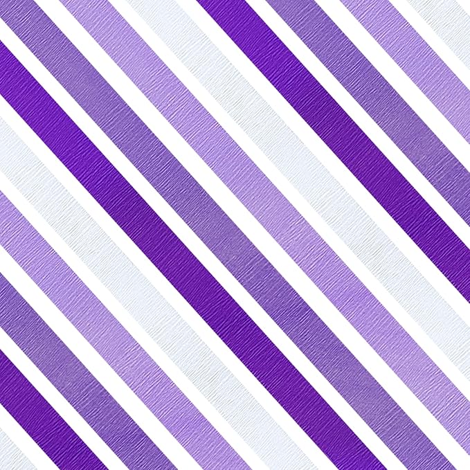 PheiLa 4 Rolls Crepe Paper Streamers Purple and White Paper Party Streamers for DIY Gift Wrapping Wedding Engagement Birthday Lavender Party Home Decoration, 1.77 Inch x 82 Ft/Roll, 328ft