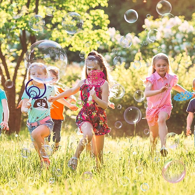 Bubble Wands Set for Kids with Tray, 28 PCS Big Bubble Maker Wand Toys Bulk for Kids Summer Outdoor Activity Games Birthday Gifts Party Favors