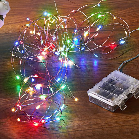 Ariceleo 1 Pack 16.4 Ft. Battery Operated Outdoor String Lights with Remote & Timer, LED Multi Color Fairy Lights, Waterproof Twinkle Lights for Bedroom, Dorm, Mason Jar, Wedding, Party, Christmas