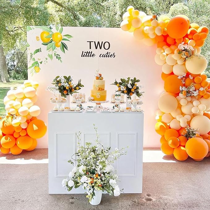 Awenztech 120pcs Orange Balloon Arch Kit, 18 12 10 5 inch Orange Latex Balloons Different Sizes Balloon Garland for Graduation Fall Tropical Birthday Party Decorations