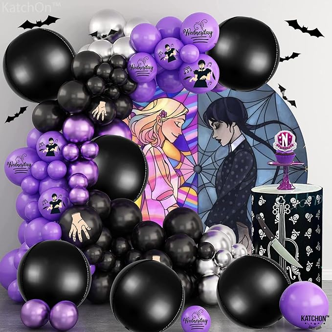 KatchOn, Black Balloons - 22 Inch, Pack of 6 | Black Foil Balloons, 4D Metallic Balloon for Graduation Decorations 2026 | Graduation Balloon for Black Birthday Decorations, Prom Decorations 2026