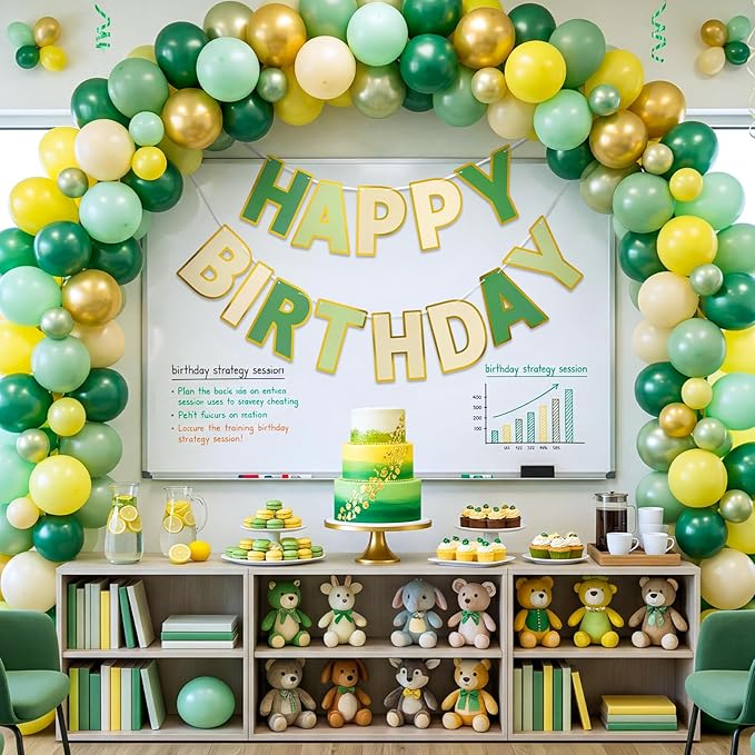 Happy Birthday Banner - 9ft Pre-Strung Happy Birthday Sign for Women, Men, Girls, Boys - No DIY Birthday Decorations & Party Supplies(Sage Green)